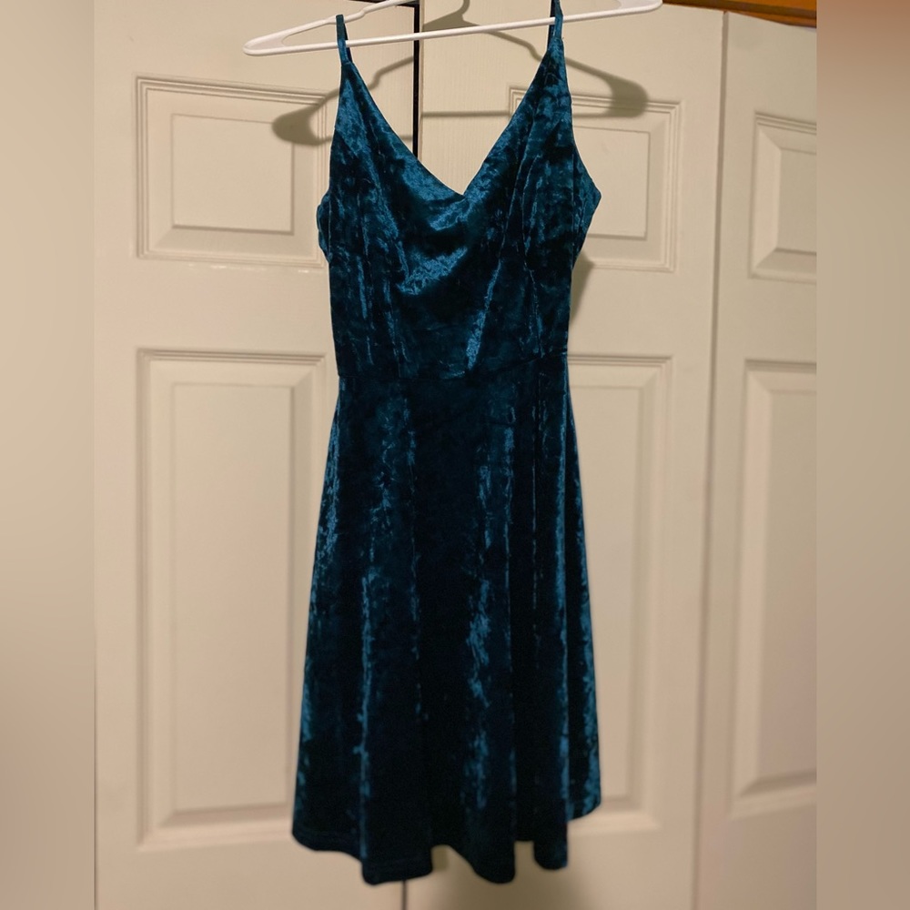 Emerald Green Velvet Dress womens Small